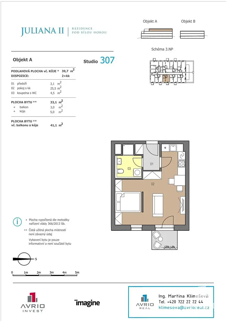 Prodej bytu 1+kk 33 m², Líšeňská, Brno
