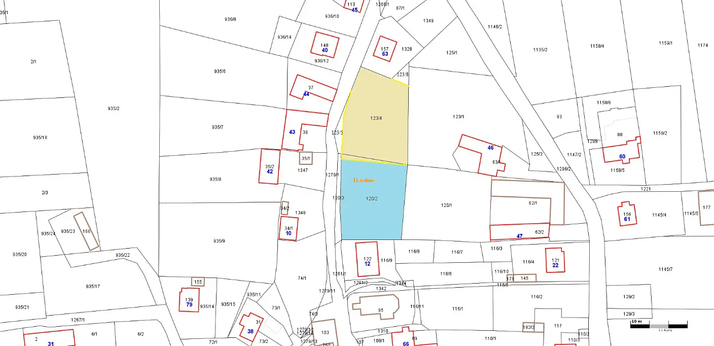 Prodej  stavebního pozemku 1 416 m², Bílovec - Bravinné, okres Nový Jičín