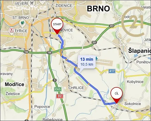 Prodej  stavebního pozemku 1 300 m², Sokolnice, okres Brno-venkov