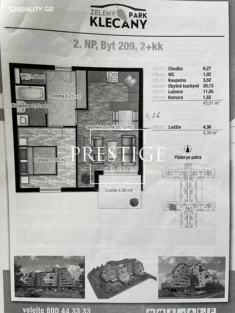 Prodej bytu 2+kk 48 m², V Honech, Klecany