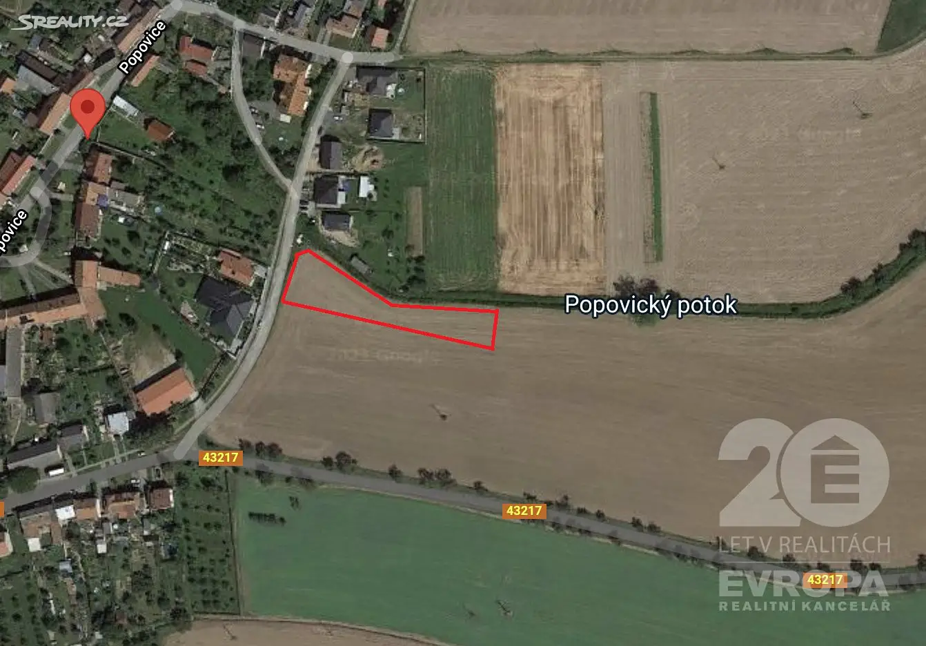Prodej  stavebního pozemku 2 207 m², Rataje - Popovice, okres Kroměříž