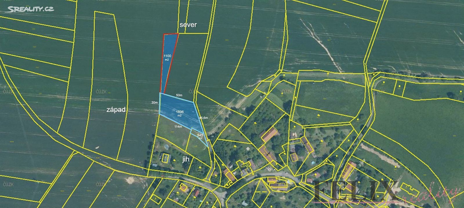 Prodej  stavebního pozemku 3 147 m², Zbizuby, okres Kutná Hora