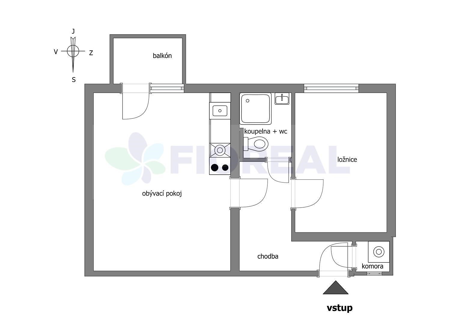 Pronájem bytu 2+kk 47 m², Vyžlovská, Praha 10 - Strašnice