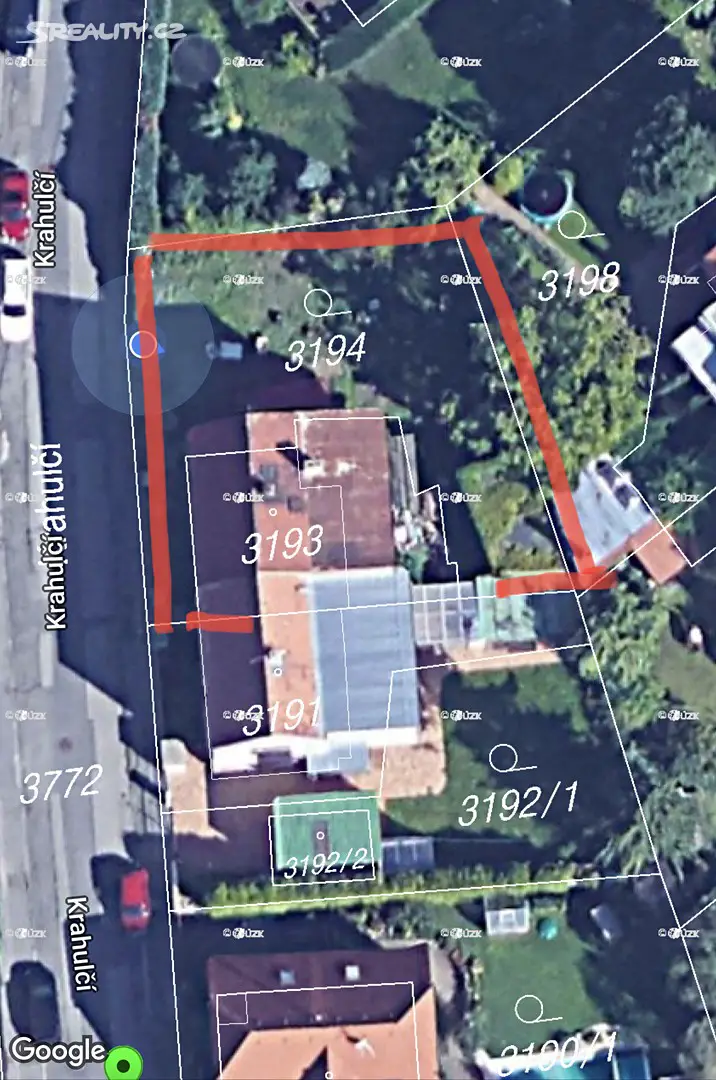 Prodej  stavebního pozemku 462 m², Krahulčí, Praha 9 - Horní Počernice