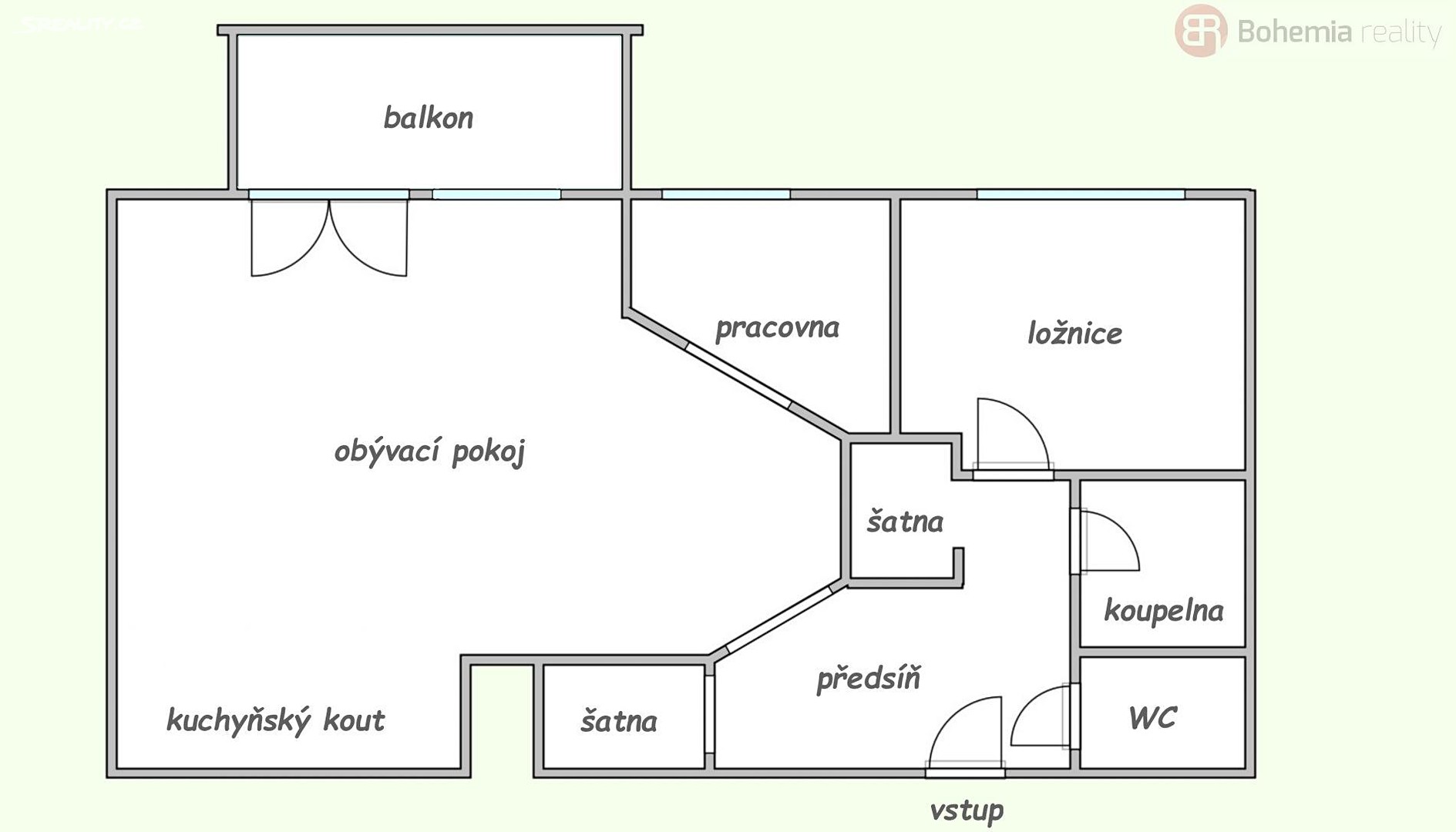 Pronájem bytu 2+kk 54 m², Chlebovická, Praha 9 - Letňany