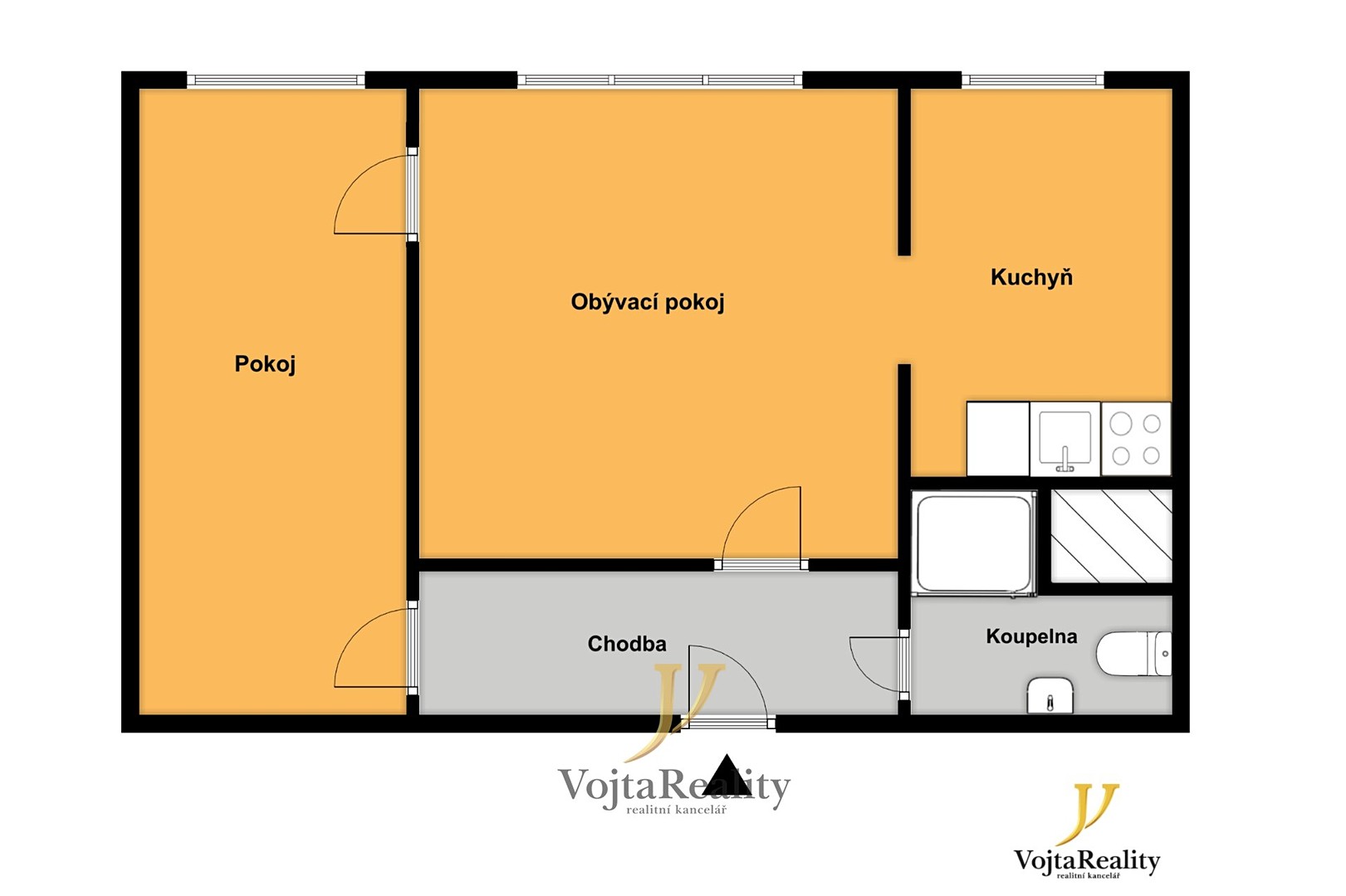 Pronájem bytu 2+1 43 m², Rožňavská, Olomouc - Nové Sady