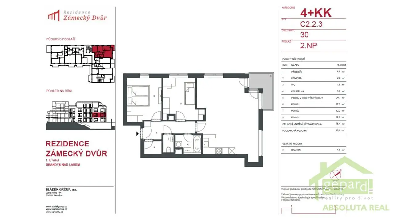 Pronájem bytu 3+kk 75 m², Fakultní, Brandýs nad Labem-Stará Boleslav - Brandýs nad Labem