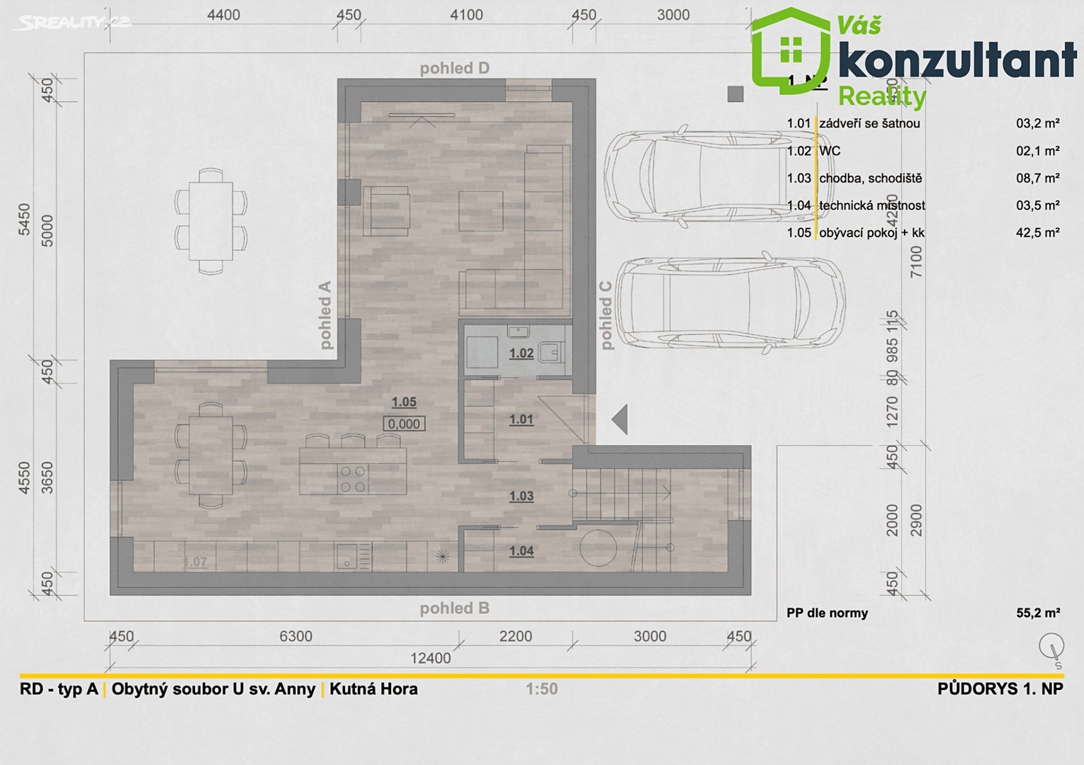 Prodej  rodinného domu 120 m², pozemek 428 m², Kouřimská, Kutná Hora - Žižkov