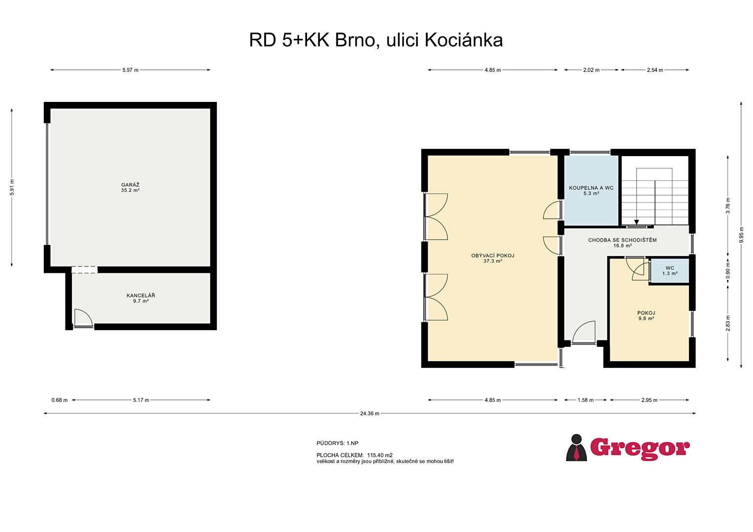 Prodej  rodinného domu 158 m², pozemek 466 m², Kociánka, Brno - Brno-Královo Pole