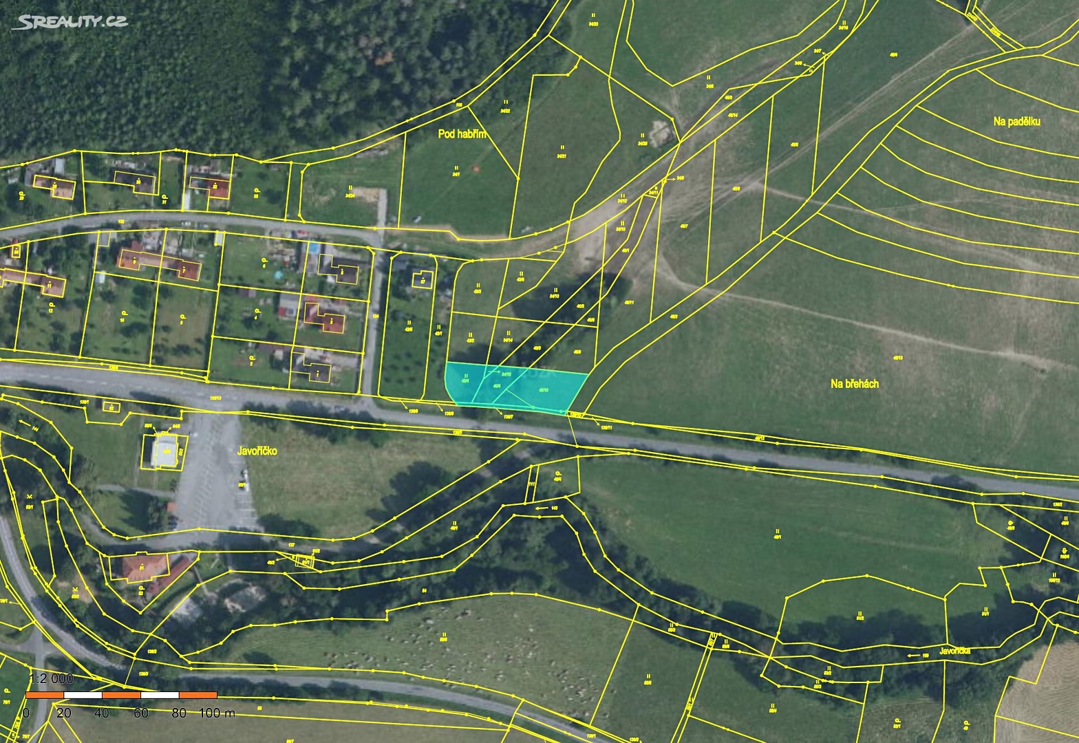 Prodej  stavebního pozemku 1 391 m², Luká - Javoříčko, okres Olomouc
