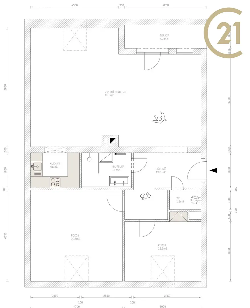 Pronájem bytu 3+kk 101 m², Na Klaudiánce, Praha 4 - Podolí