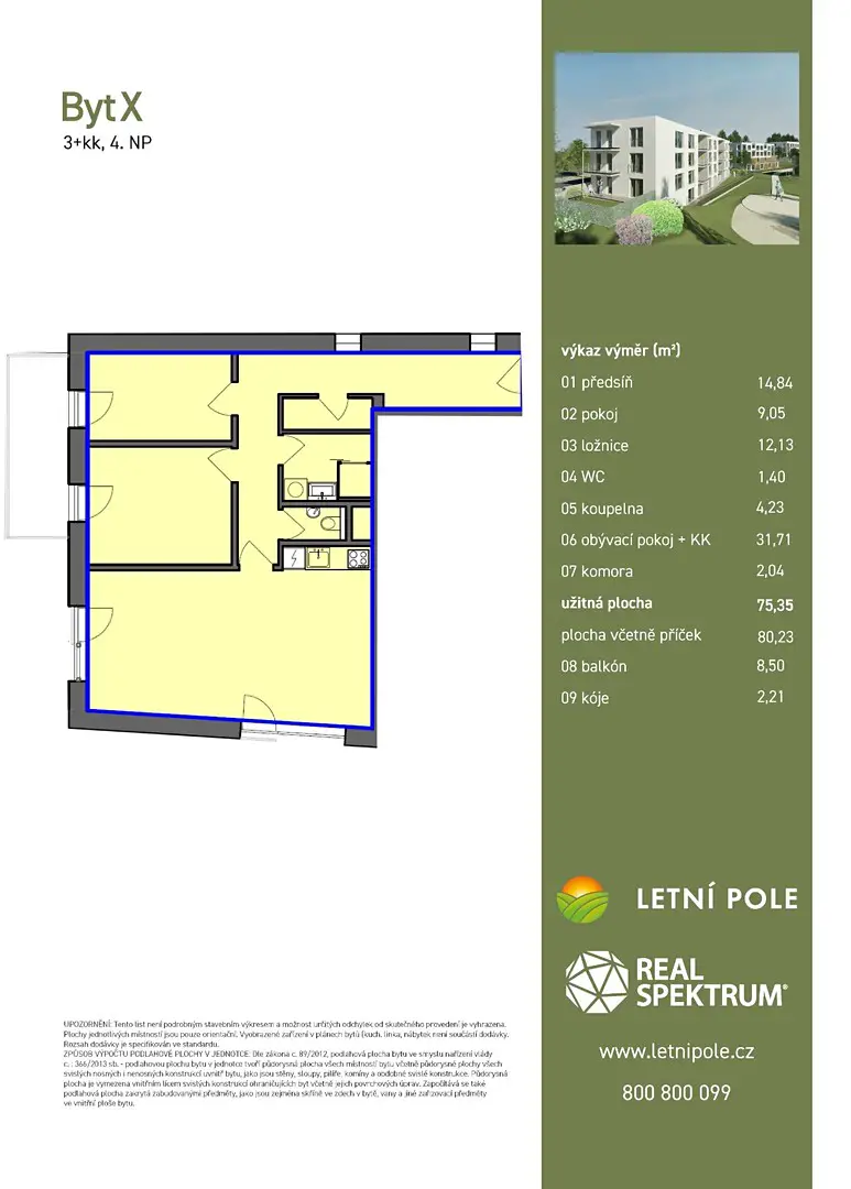Prodej bytu 3+kk 80 m², Sídliště Osvobození, Vyškov - Dědice