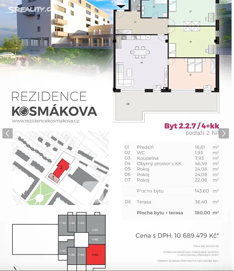 Prodej bytu 4+kk 143 m², Kosmákova, Znojmo