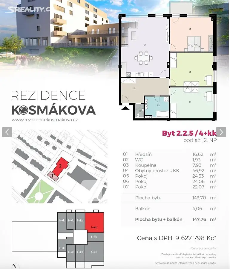 Prodej bytu 4+kk 144 m², Kosmákova, Znojmo