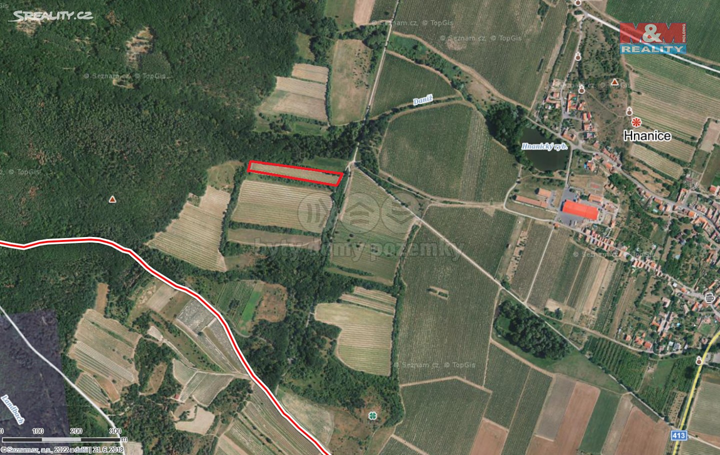 Prodej  pole 6 974 m², Hnanice, okres Znojmo