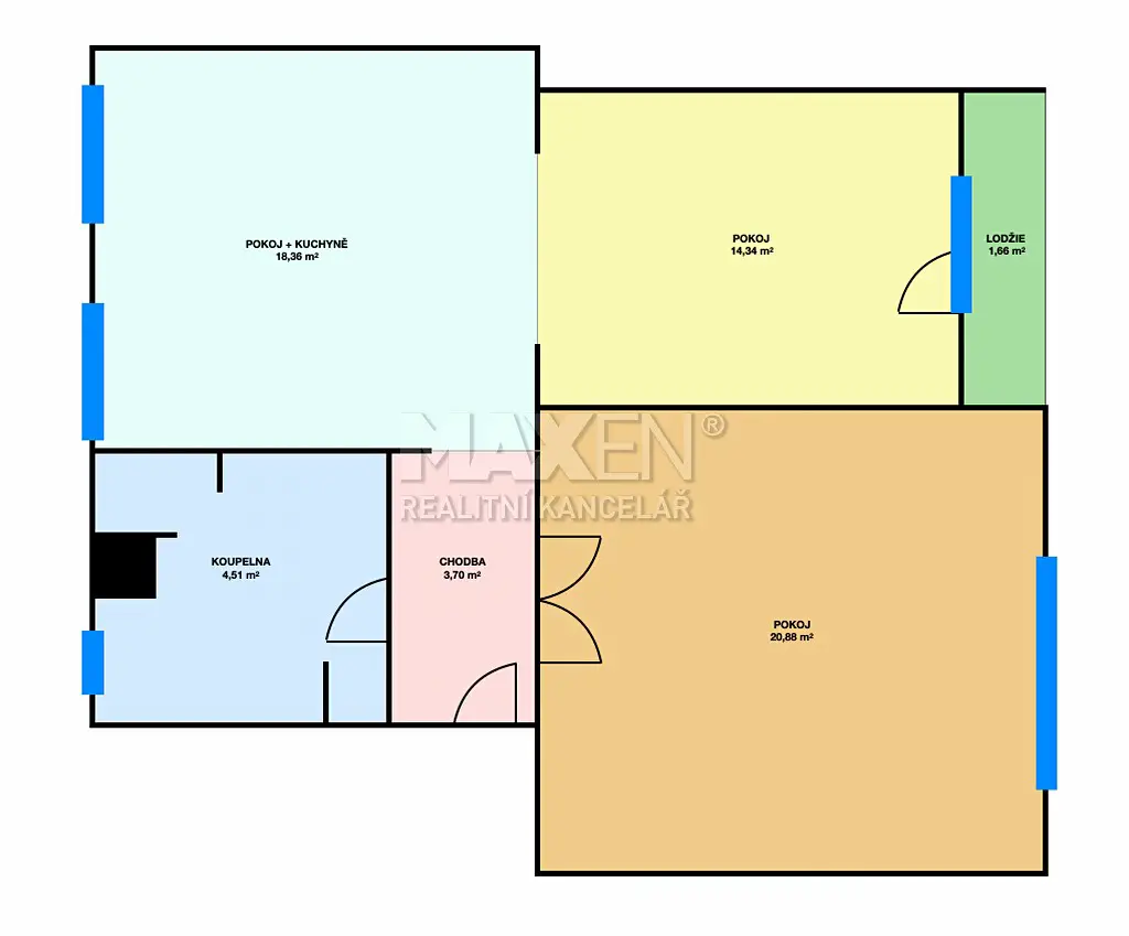 Prodej bytu 3+1 86 m², K Višňovce, Pardubice - Zelené Předměstí