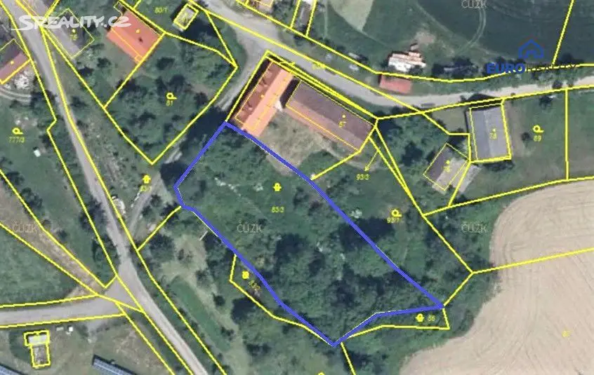 Prodej  stavebního pozemku 2 227 m², Hvožďany, okres Příbram