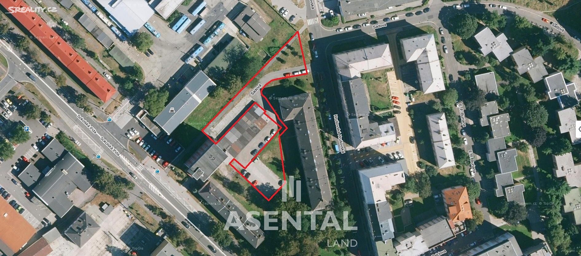 Prodej  pozemku 1 786 m², Hrušovská, Ostrava - Moravská Ostrava