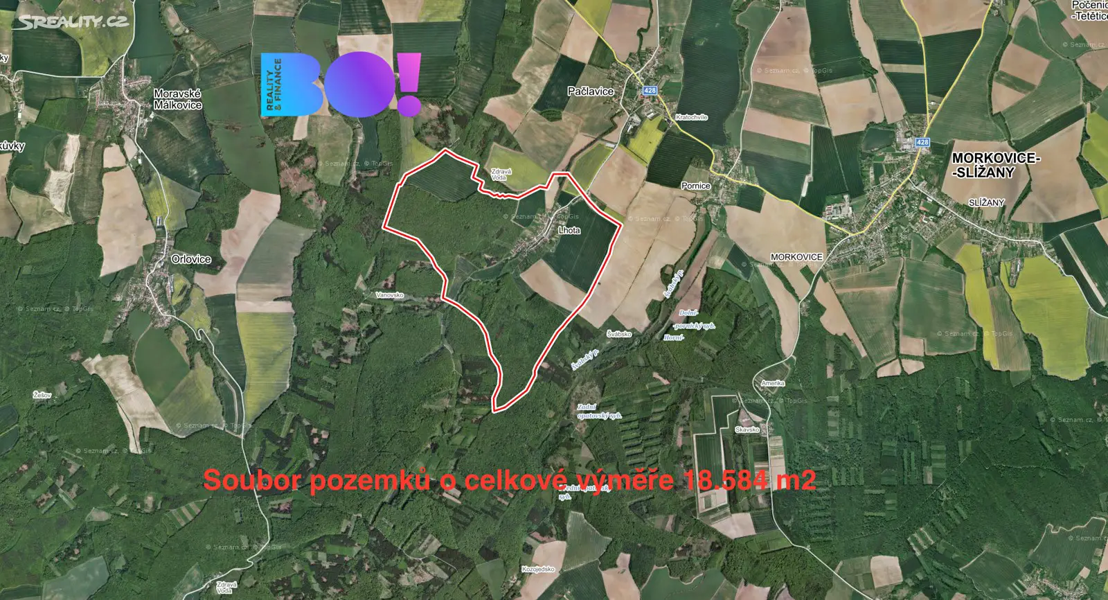 Prodej  pole 18 584 m², Pačlavice, okres Kroměříž