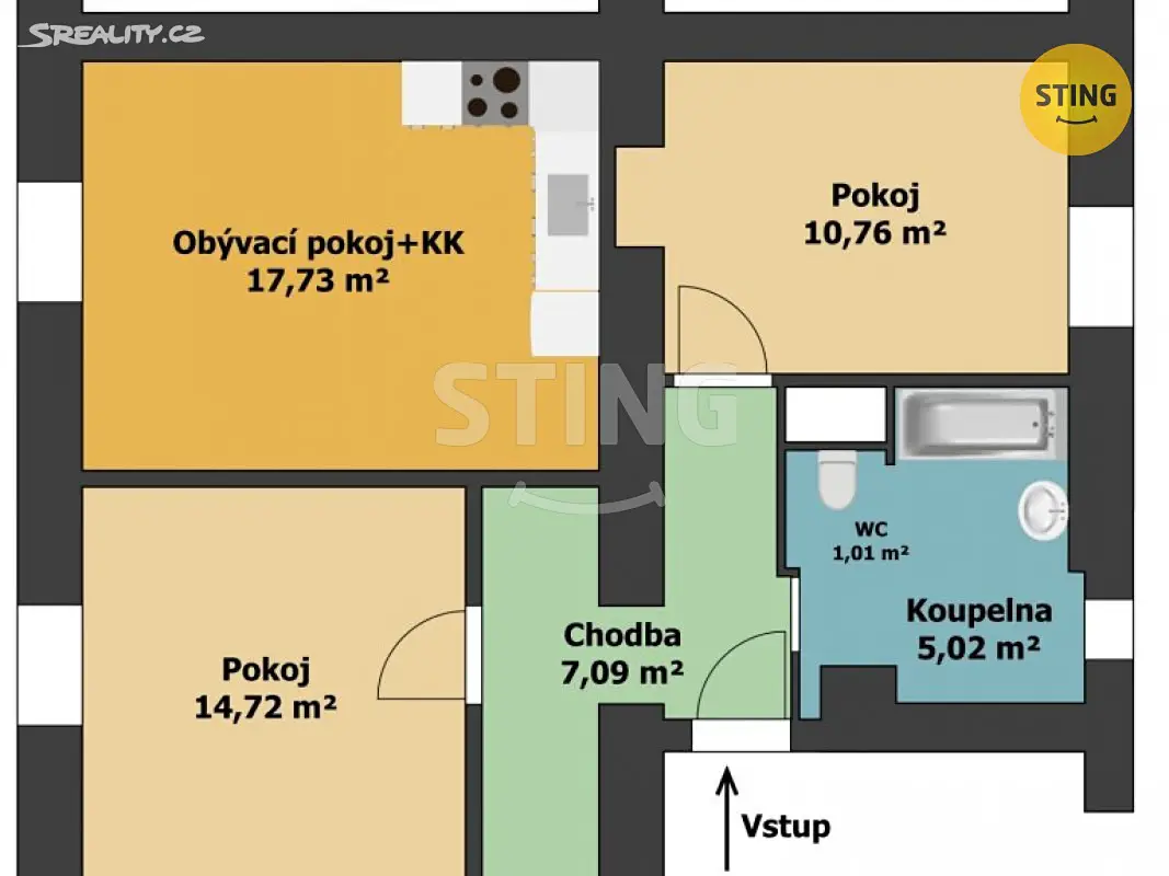 Prodej bytu 3+kk 58 m², Senovážná, Ostrava - Moravská Ostrava