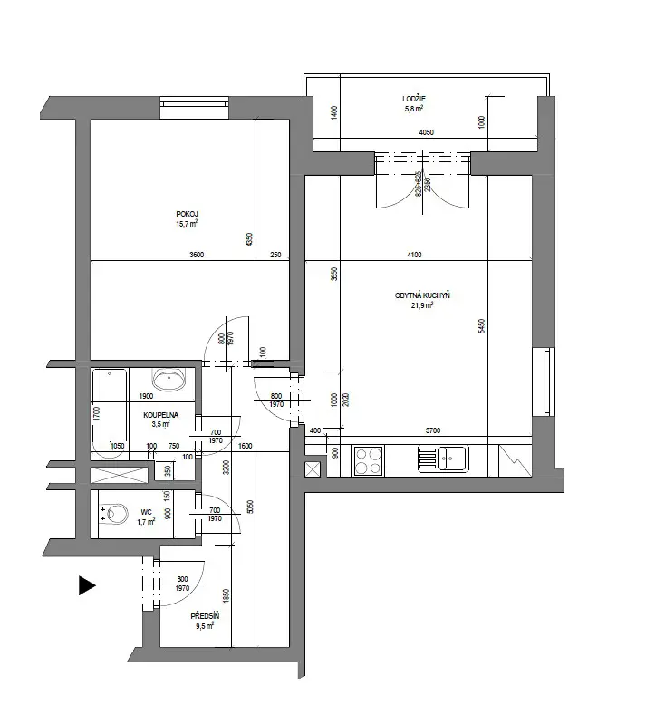 Pronájem bytu 2+kk 52 m², Brněnská Pole, Šlapanice