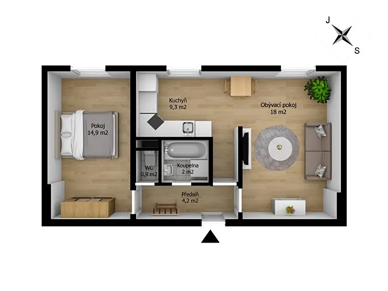Pronájem bytu 2+1 53 m², Dukelská, Mělník