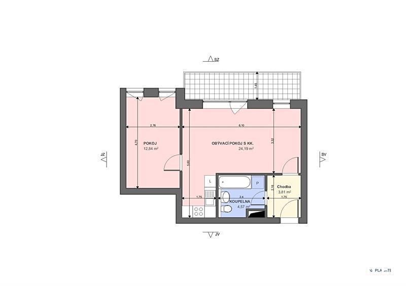 Pronájem bytu 2+kk 55 m², Antonína Petrofa, Hradec Králové - Nový Hradec Králové