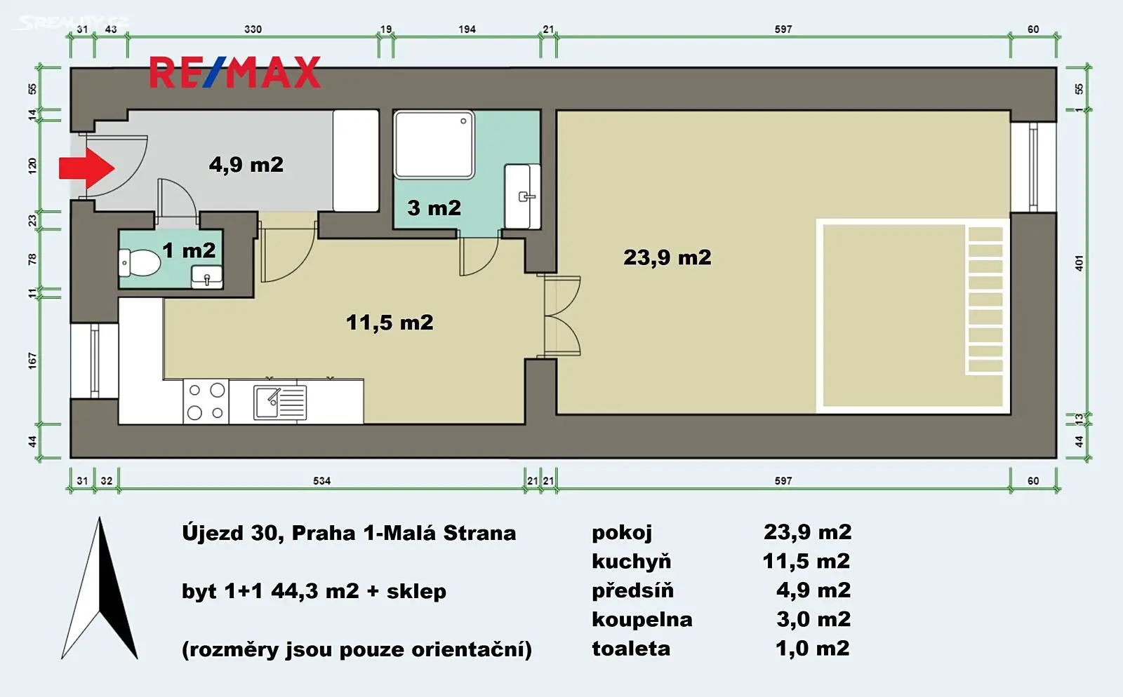 Prodej bytu 1+1 44 m², Újezd, Praha 1 - Malá Strana
