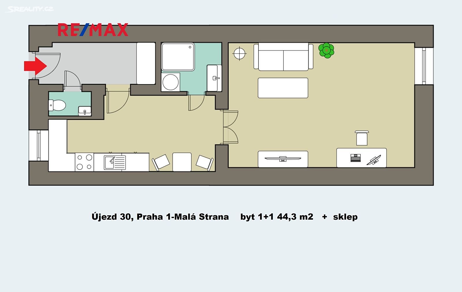 Prodej bytu 1+1 44 m², Újezd, Praha 1 - Malá Strana