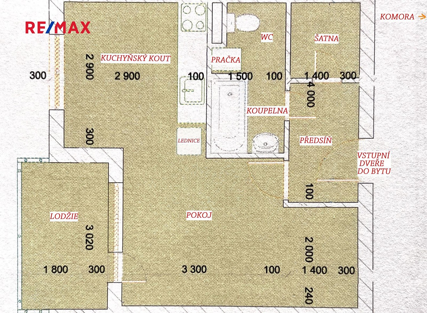 Pronájem bytu 1+kk 39 m², V Honech, Klecany
