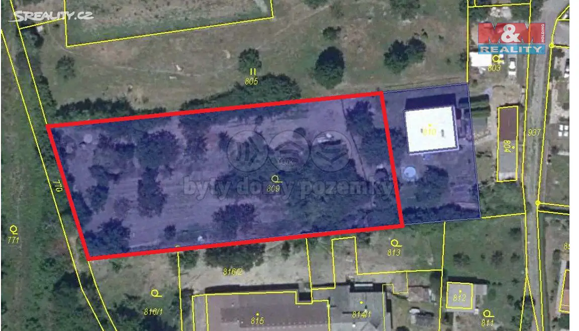 Prodej  stavebního pozemku 2 700 m², Dobrovice, okres Mladá Boleslav