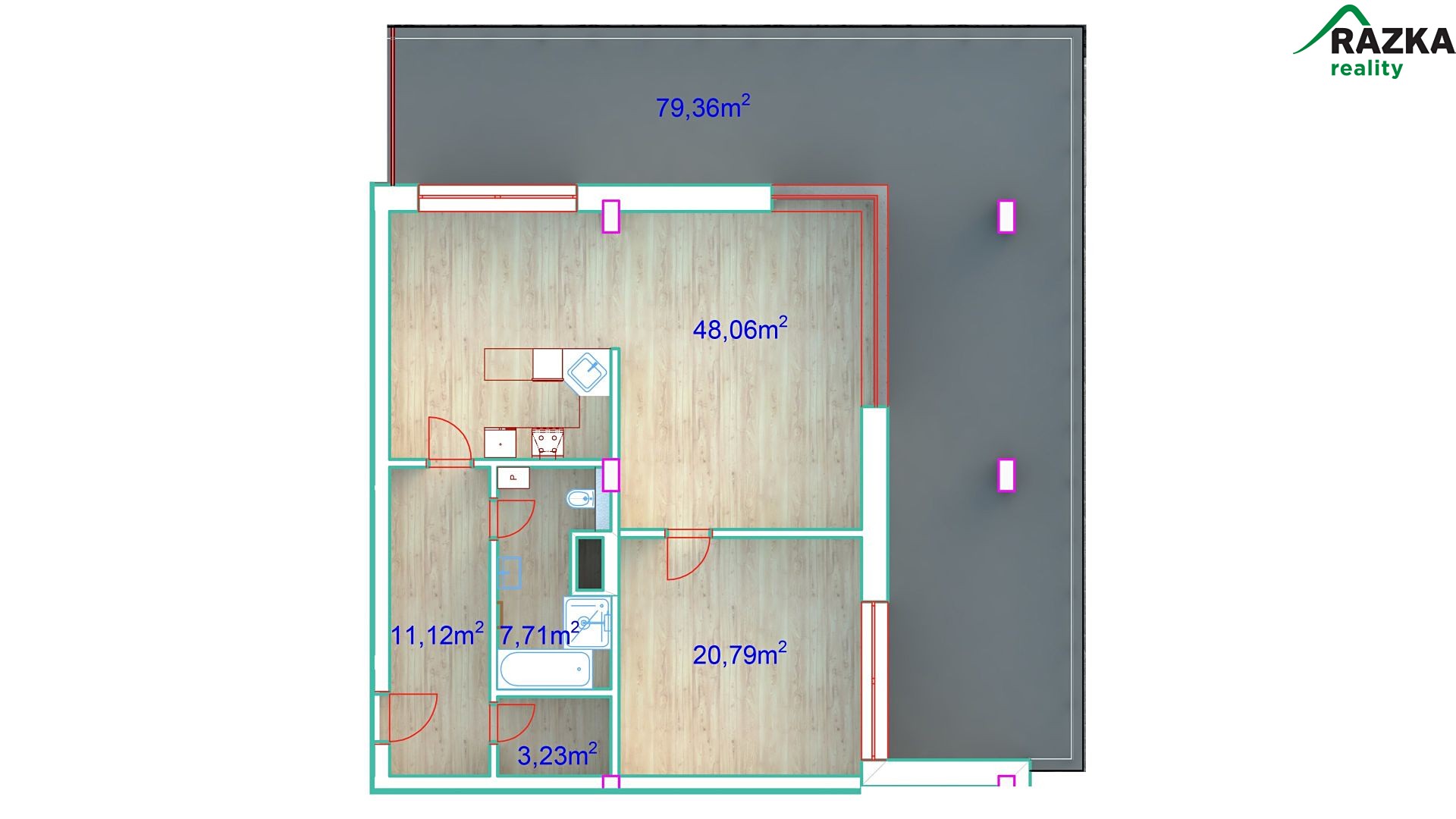 Prodej bytu 2+kk 91 m², P. Jilemnického, Hodonín