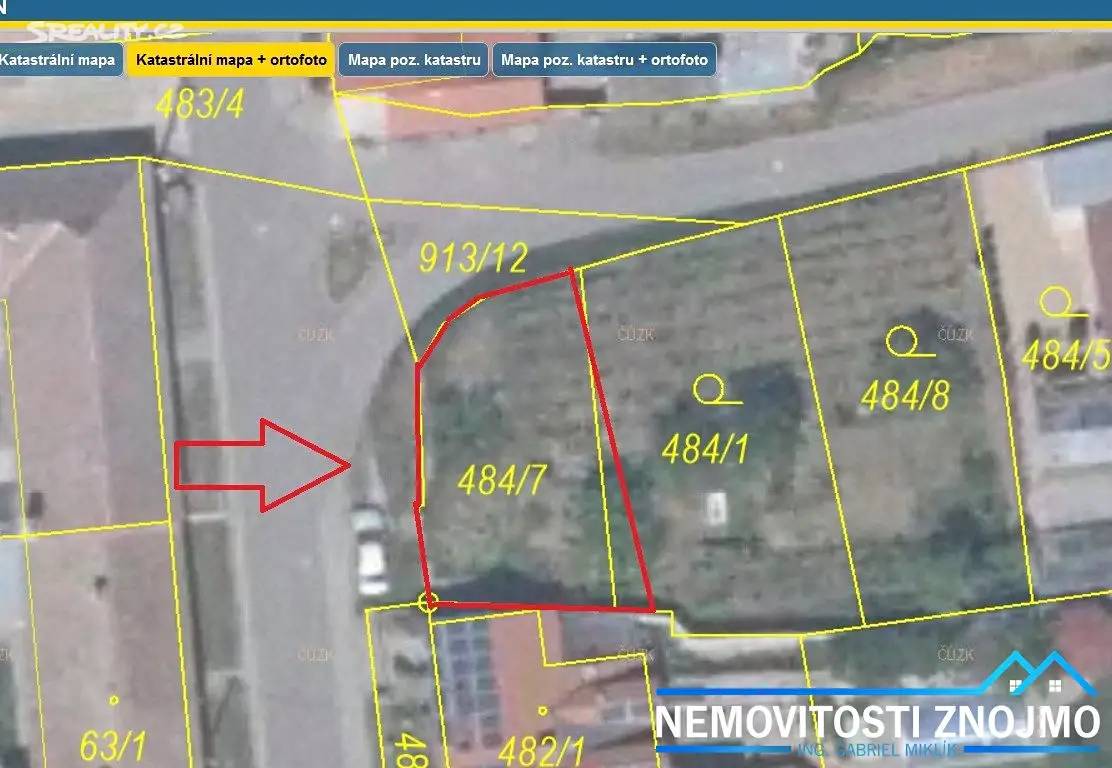 Prodej  stavebního pozemku 160 m², Hodonice, okres Znojmo