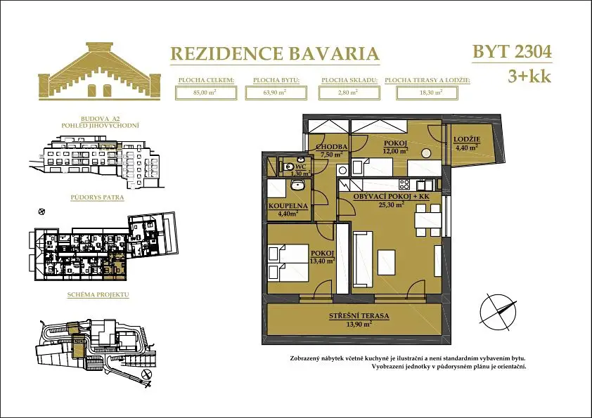 Prodej bytu 3+kk 85 m², Brno - Jehnice, okres Brno-město