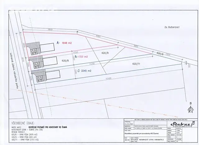 Prodej  stavebního pozemku 1 648 m², Šumná, okres Znojmo
