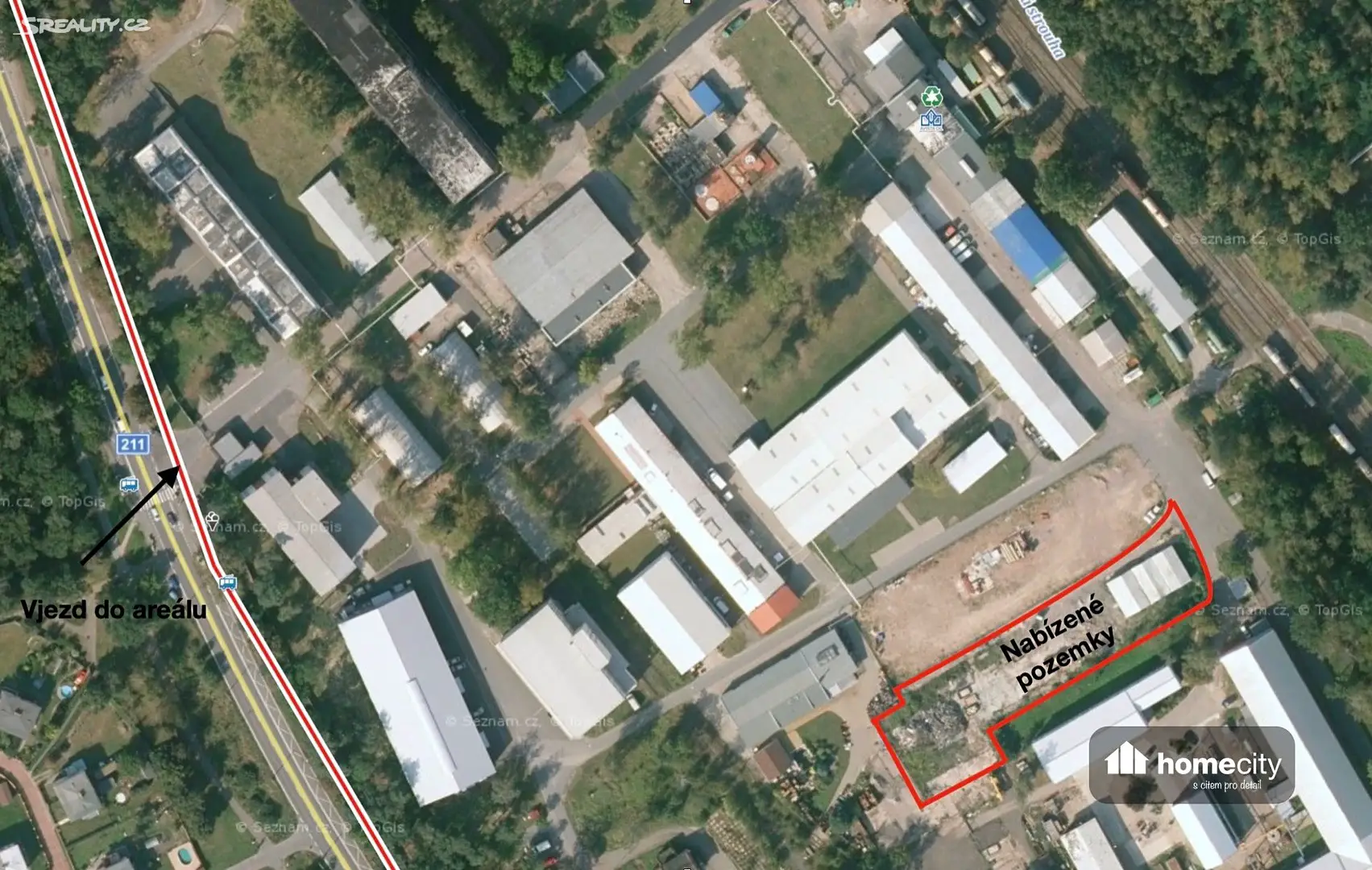 Prodej  komerčního pozemku 2 847 m², Pardubice - Semtín, okres Pardubice