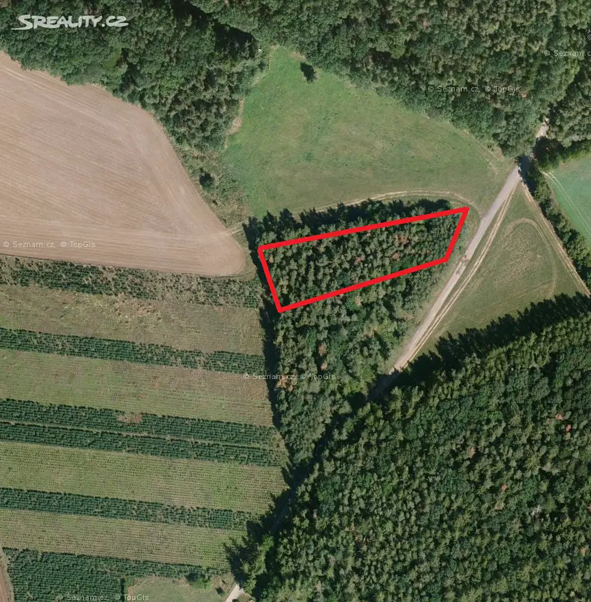 Prodej  lesa 400 m², Chraštice, okres Příbram