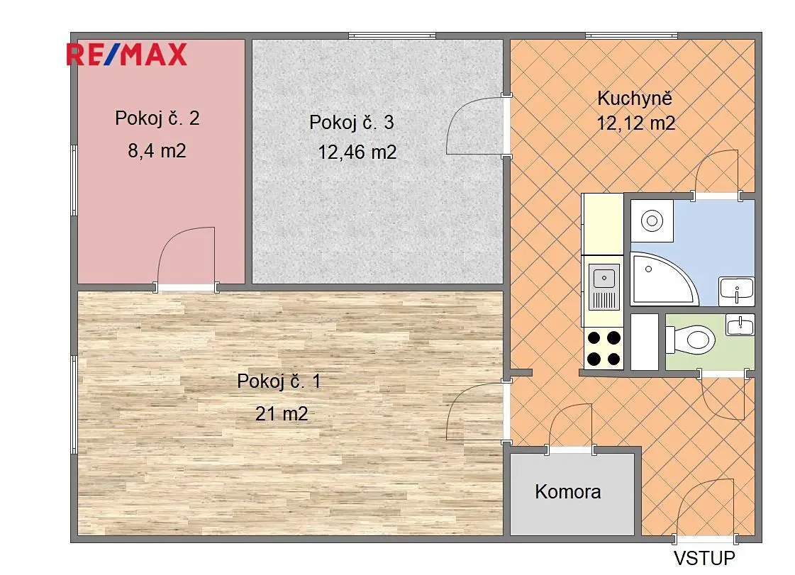 Pronájem bytu 3+1 65 m², Šumavská, Strakonice - Přední Ptákovice