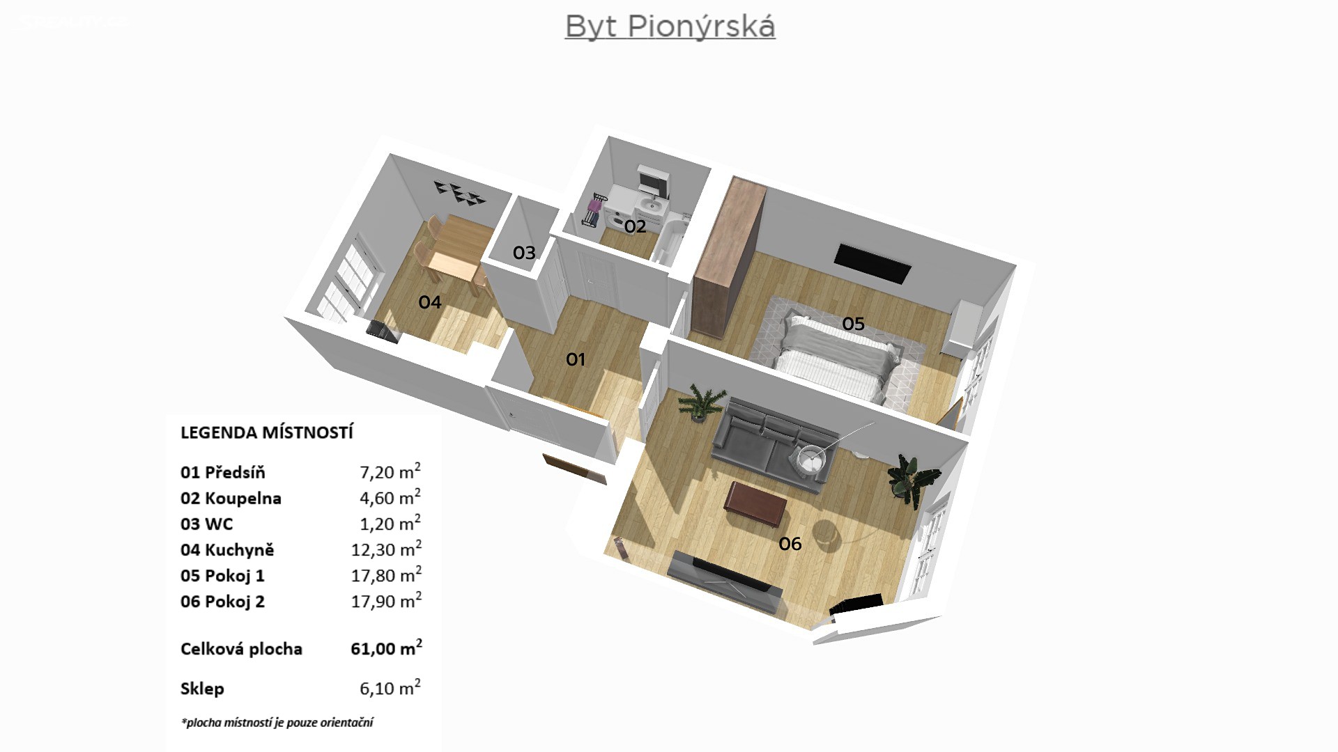 Prodej bytu 2+1 61 m², Pionýrská, Brno