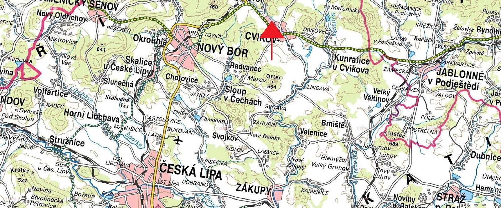 Prodej  stavebního pozemku 2 810 m², Cvikov - Cvikov I, okres Česká Lípa