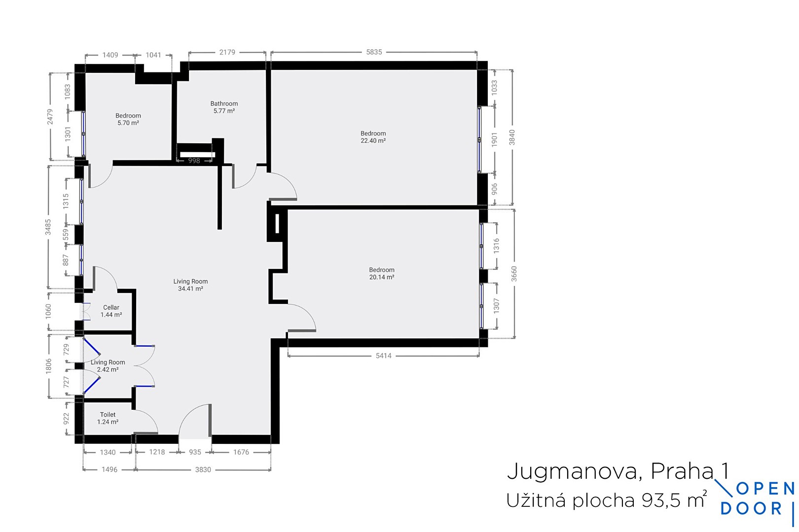 Prodej bytu 3+kk 88 m², Jungmannova, Praha 1 - Nové Město