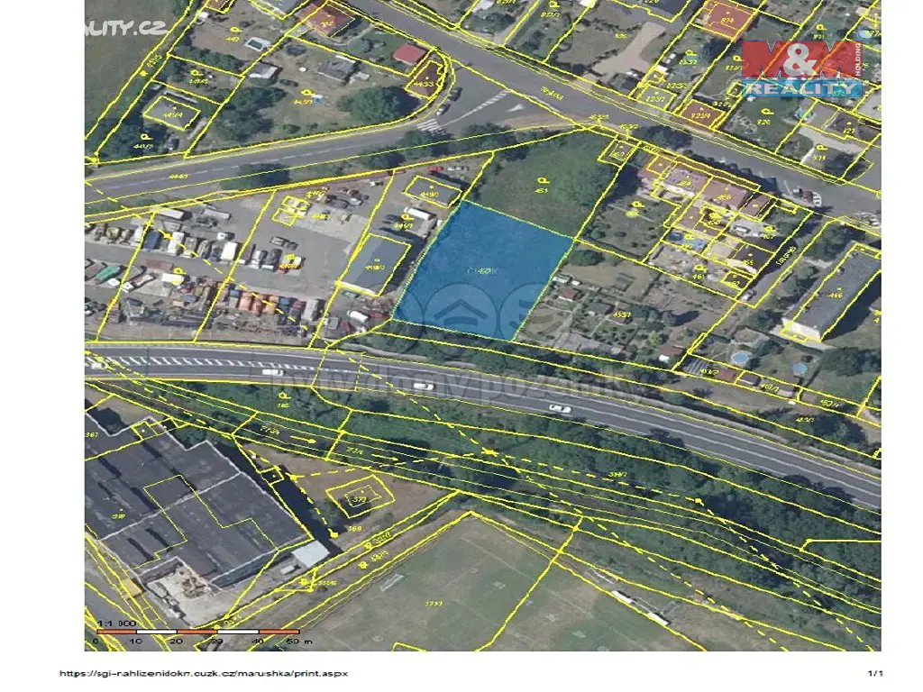 Prodej  stavebního pozemku 2 369 m², Bystřany, okres Teplice