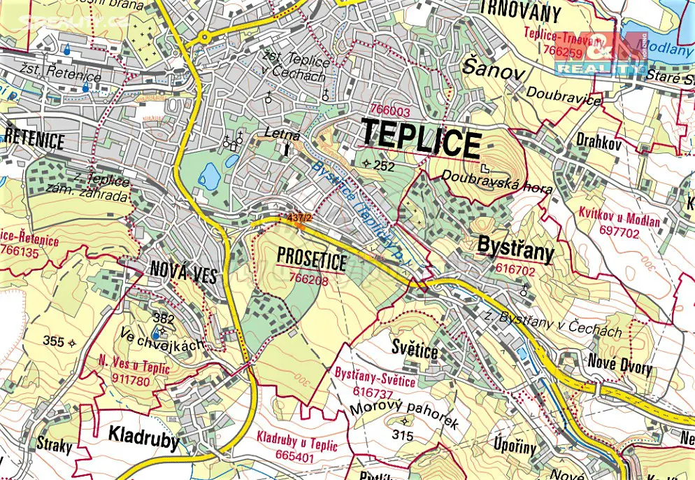 Prodej  lesa 2 839 m², Teplice - Prosetice, okres Teplice
