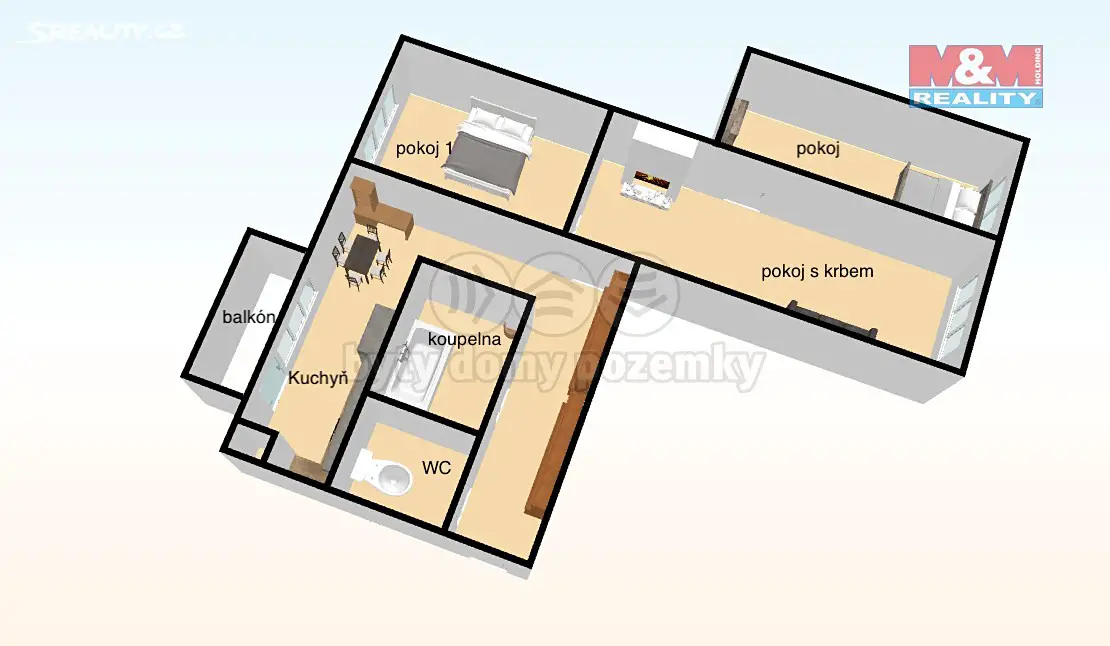 Pronájem bytu 3+1 55 m², Sídliště 1. máje, Rokytnice v Orlických horách