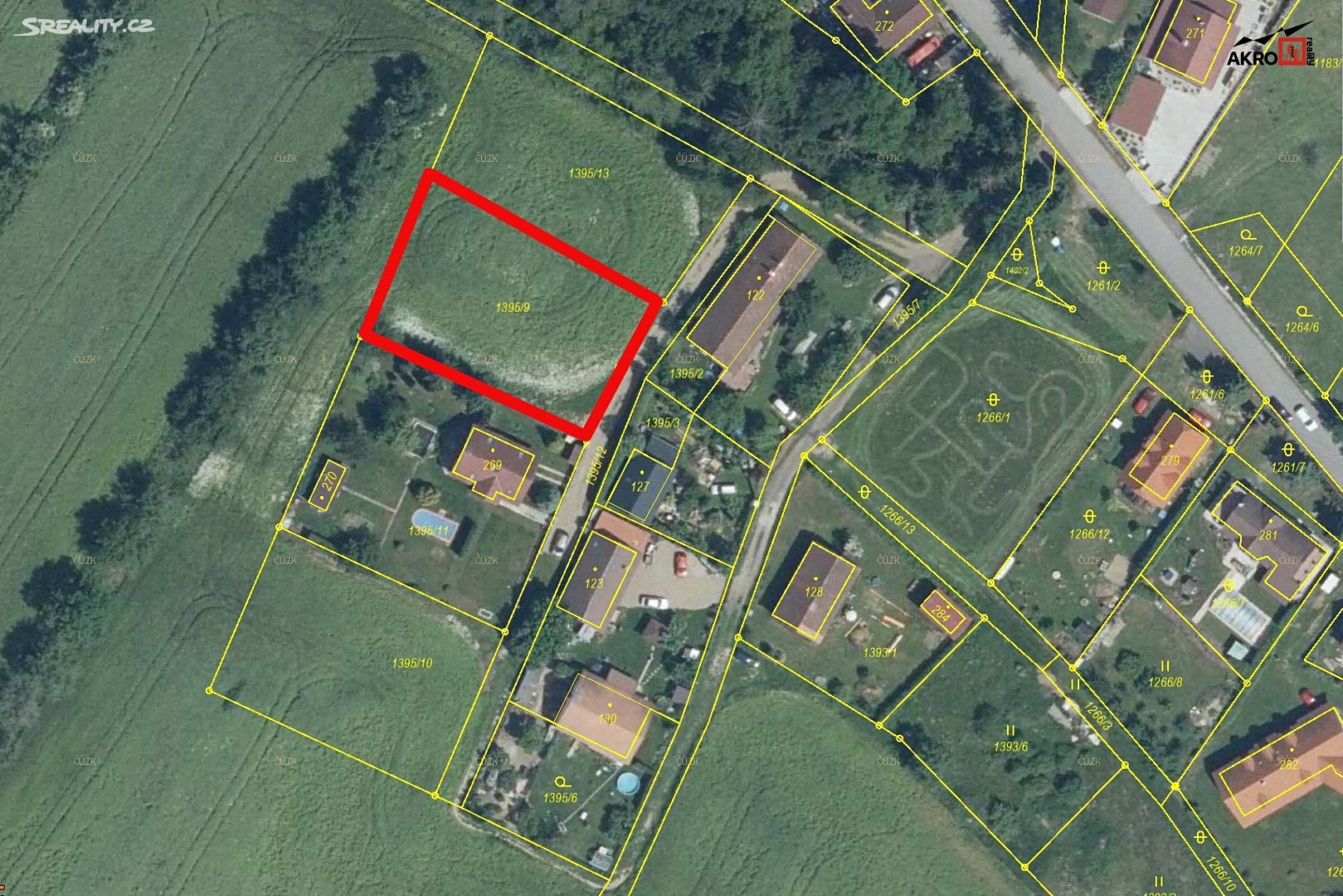 Prodej  stavebního pozemku 1 203 m², Divišov - Radonice, okres Benešov