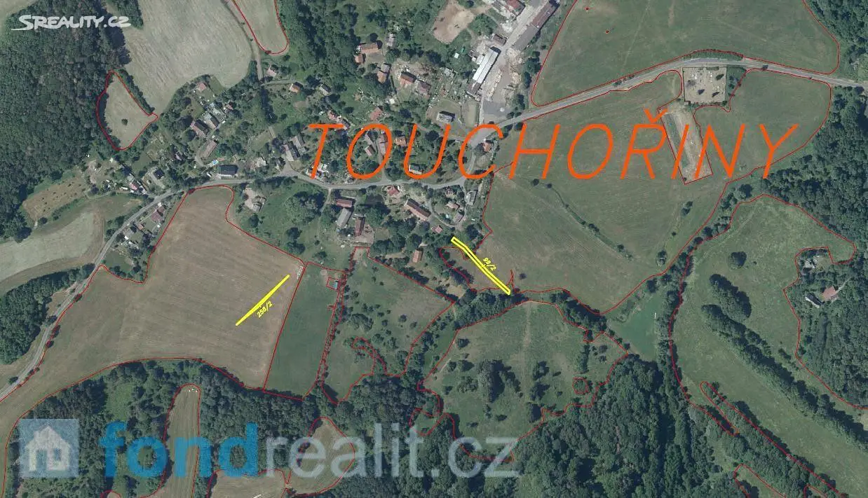 Prodej  pozemku 518 m², Lovečkovice - Touchořiny, okres Litoměřice