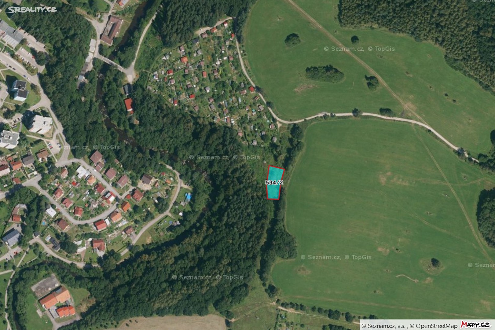 Prodej  zahrady 981 m², Kaplice - Blansko, okres Český Krumlov