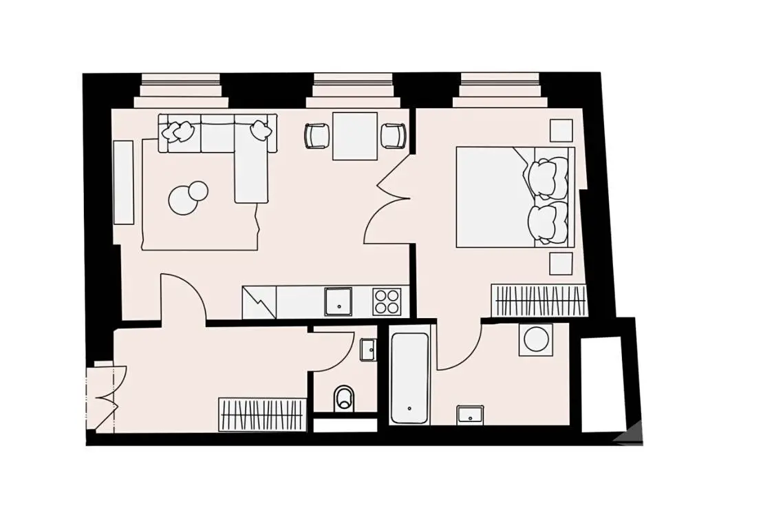 Pronájem bytu 2+kk 47 m², Mlynářská, Praha 1 - Nové Město