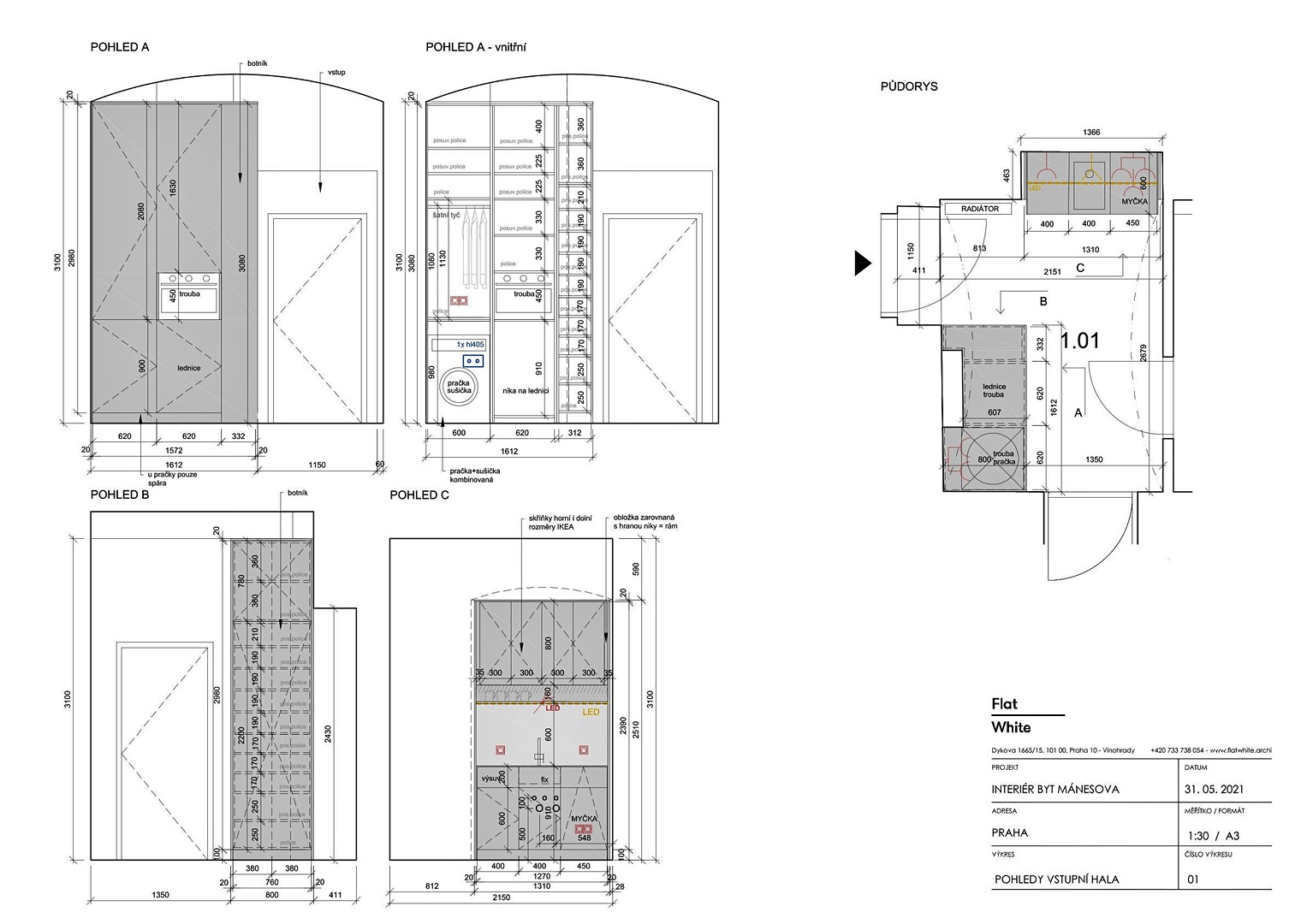 Prodej bytu 1+kk 66 m², Mánesova, Praha 2 - Vinohrady