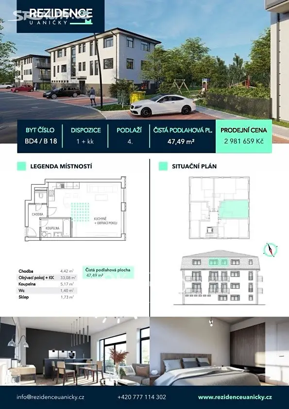 Prodej bytu 1+kk 47 m², Rakovník - Rakovník II, okres Rakovník